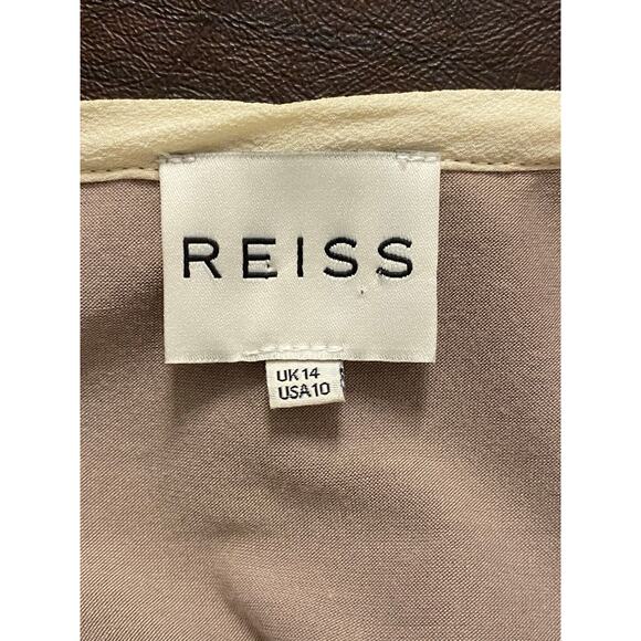 REISS Metallic Ruched Holiday Party Bodycon Dress Champagne Gold Shimmer 10 - Picture 5 of 10